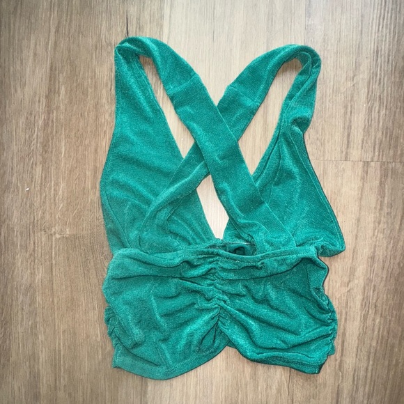 Forever 21 Green Crop Top with Halter Neck - Picture 2 of 3